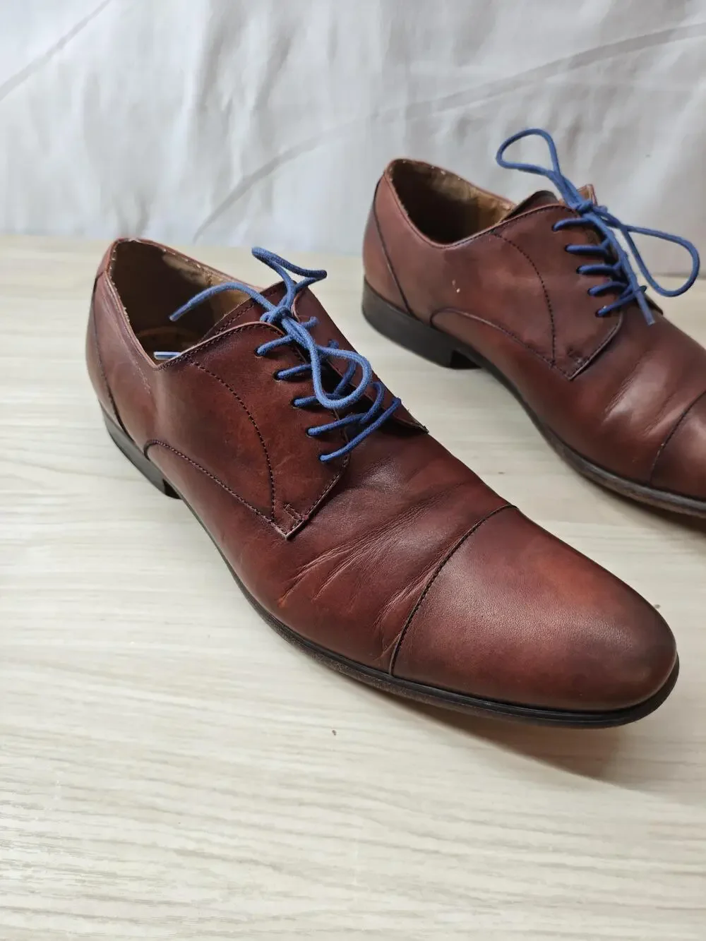 Aldo Shoes Mens Size 10 Brown Leather Oxford Lace Up Dress Formal Classic EU 44